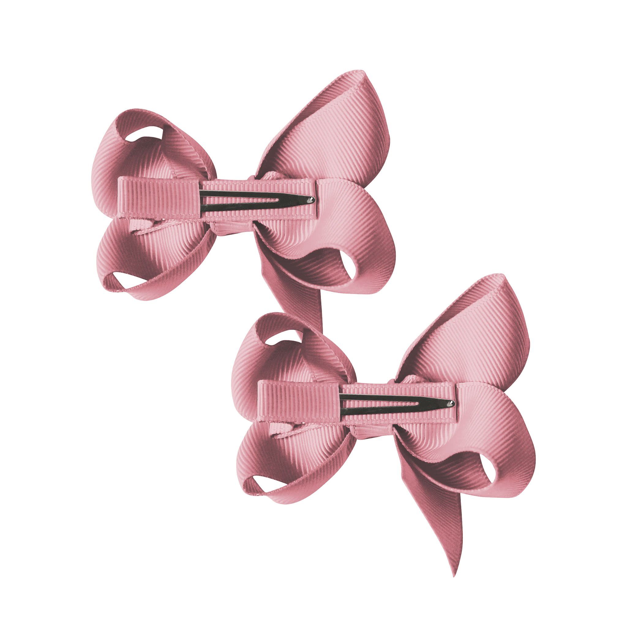 Набор заколок-зажимов "Boutique Bow", средние, коллекция "Classic Grosgrain", кварцевый розовый